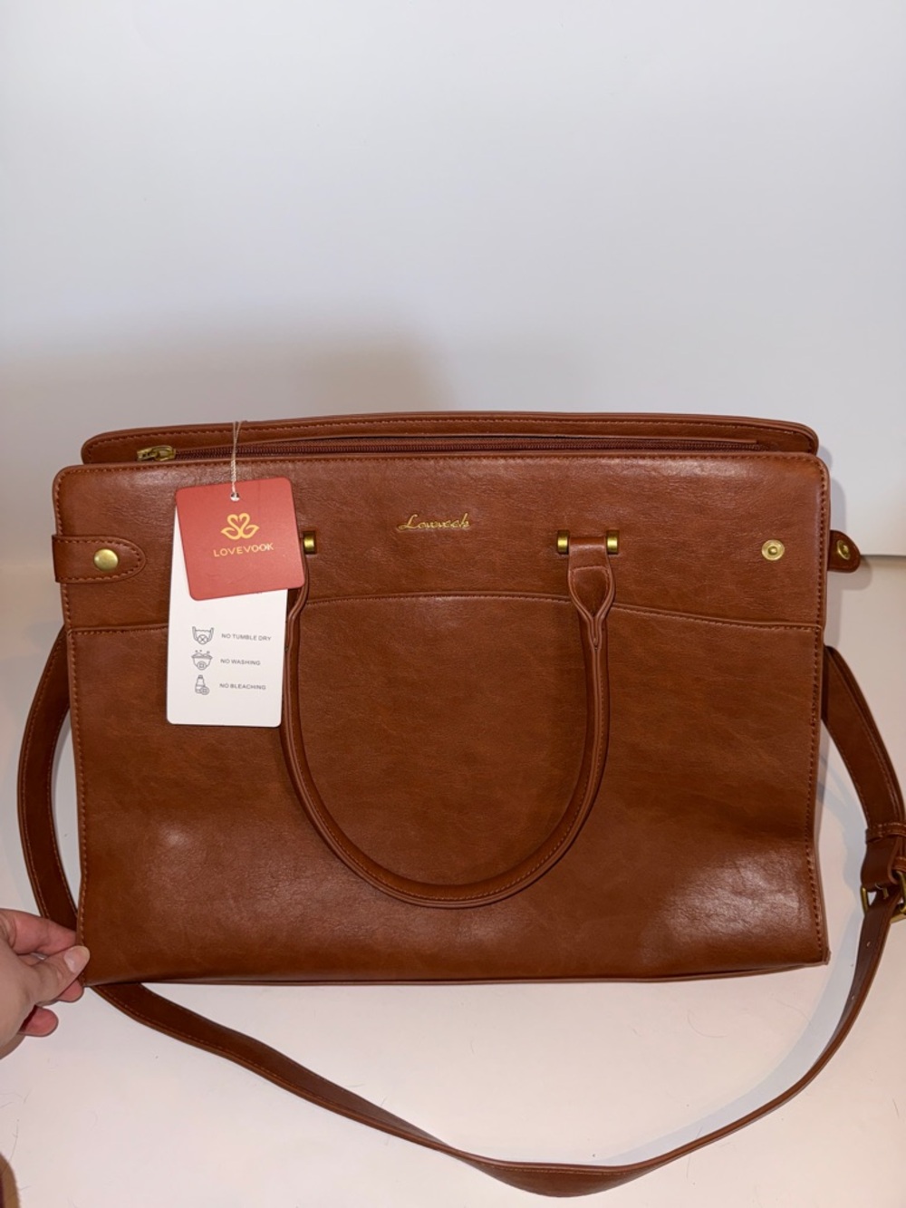 Lovewook Brown Women's Laptop Bag - Structured Tote